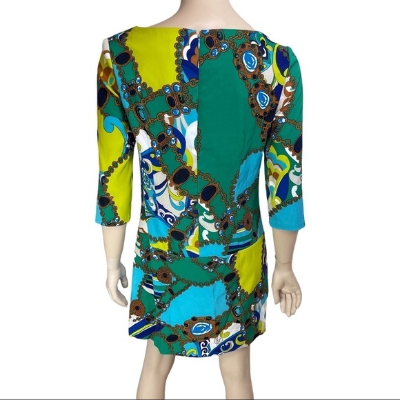 Sangria Size 6 Colourful Abstract 3/4 Sleeve Knee Length Business Dress … - Picture 5 of 16